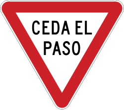 Señal R.28 Ceda el paso