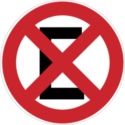Señal R.9 No estacionar ni detenerse